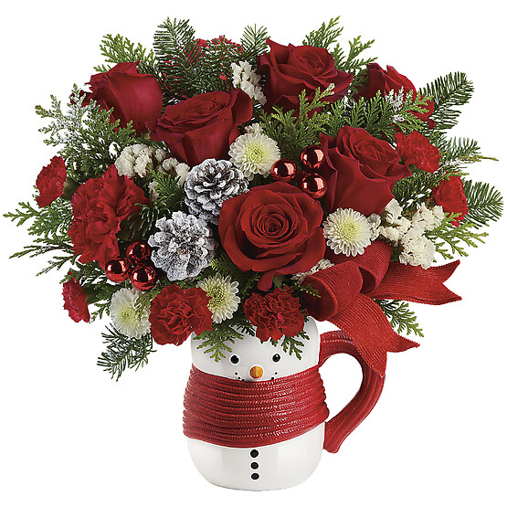 Send a Hug® Snowman Mug Bouquet 